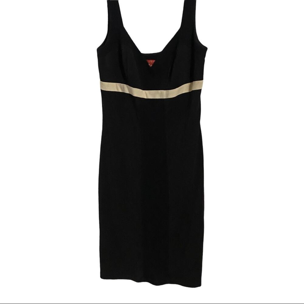 A.B.S. by Allen Schwartz Black Short Sleeve Dress Size Medium Business Casual